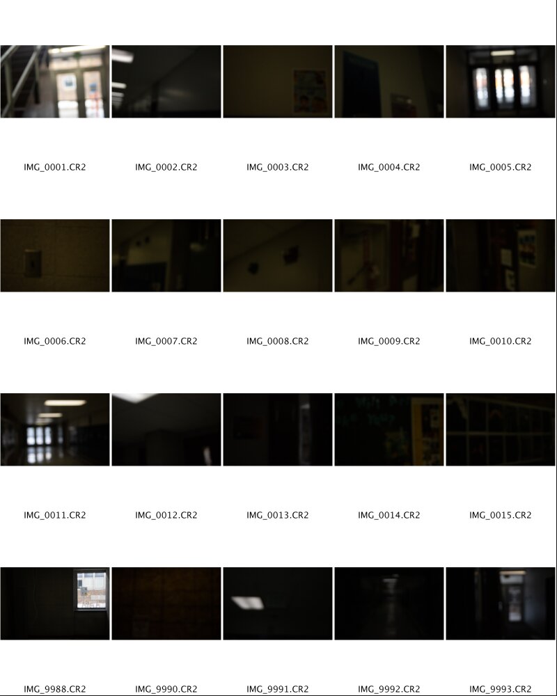 Abstract photography contact sheet