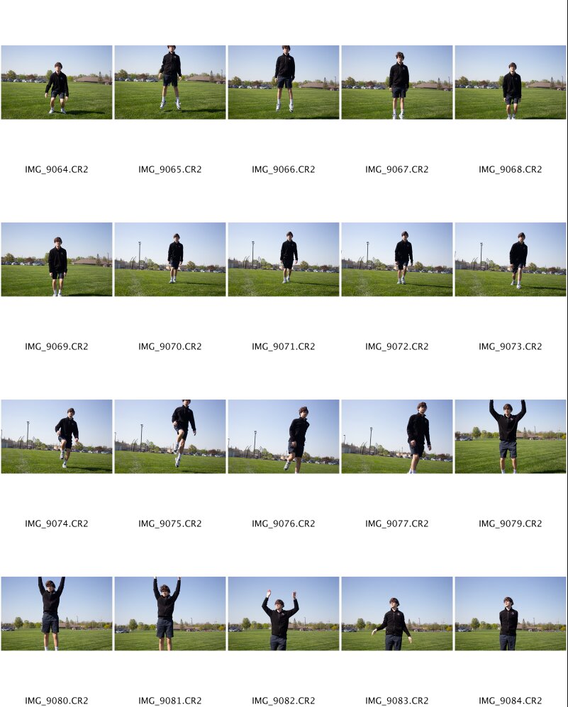 Jumpology contact sheet