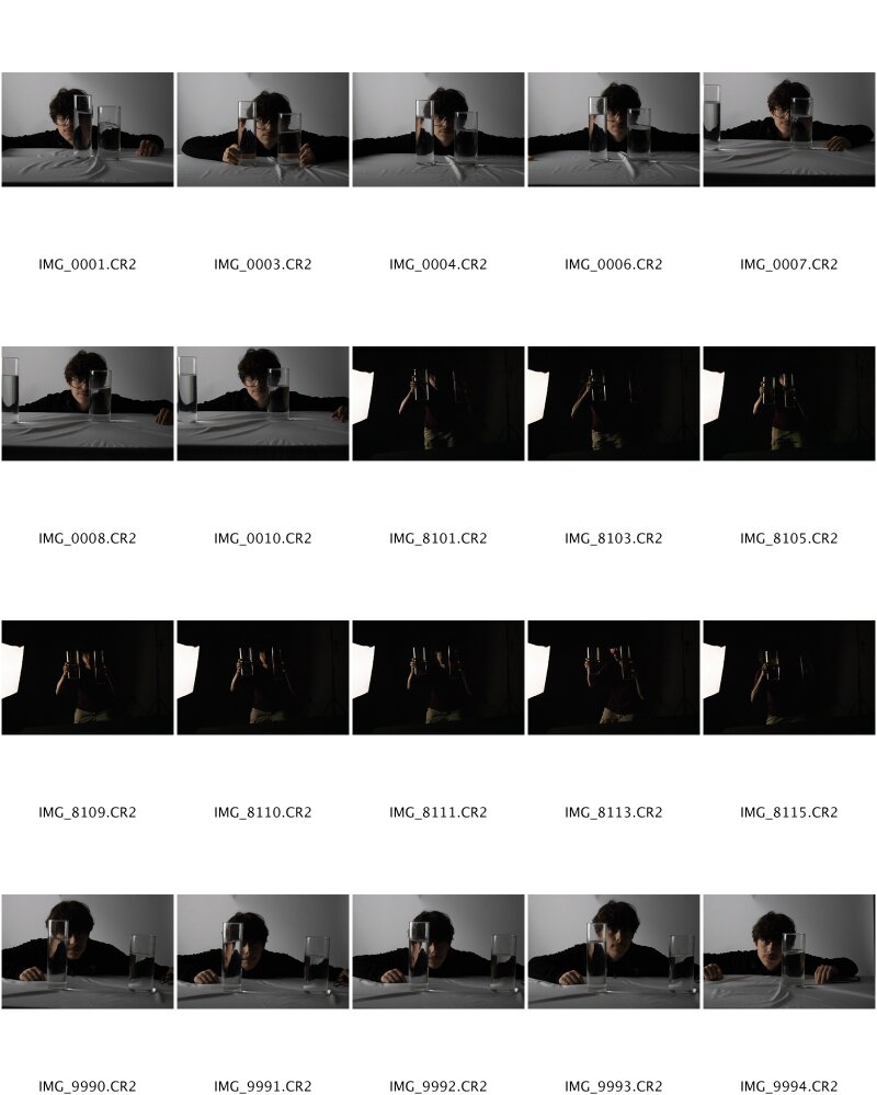 Water portrait contact sheet